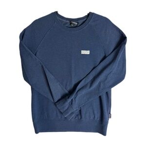Patagonia Women’s Sz S Ahnya Crew Sweatshirt Top Blue P-6 Logo 100% Cotton